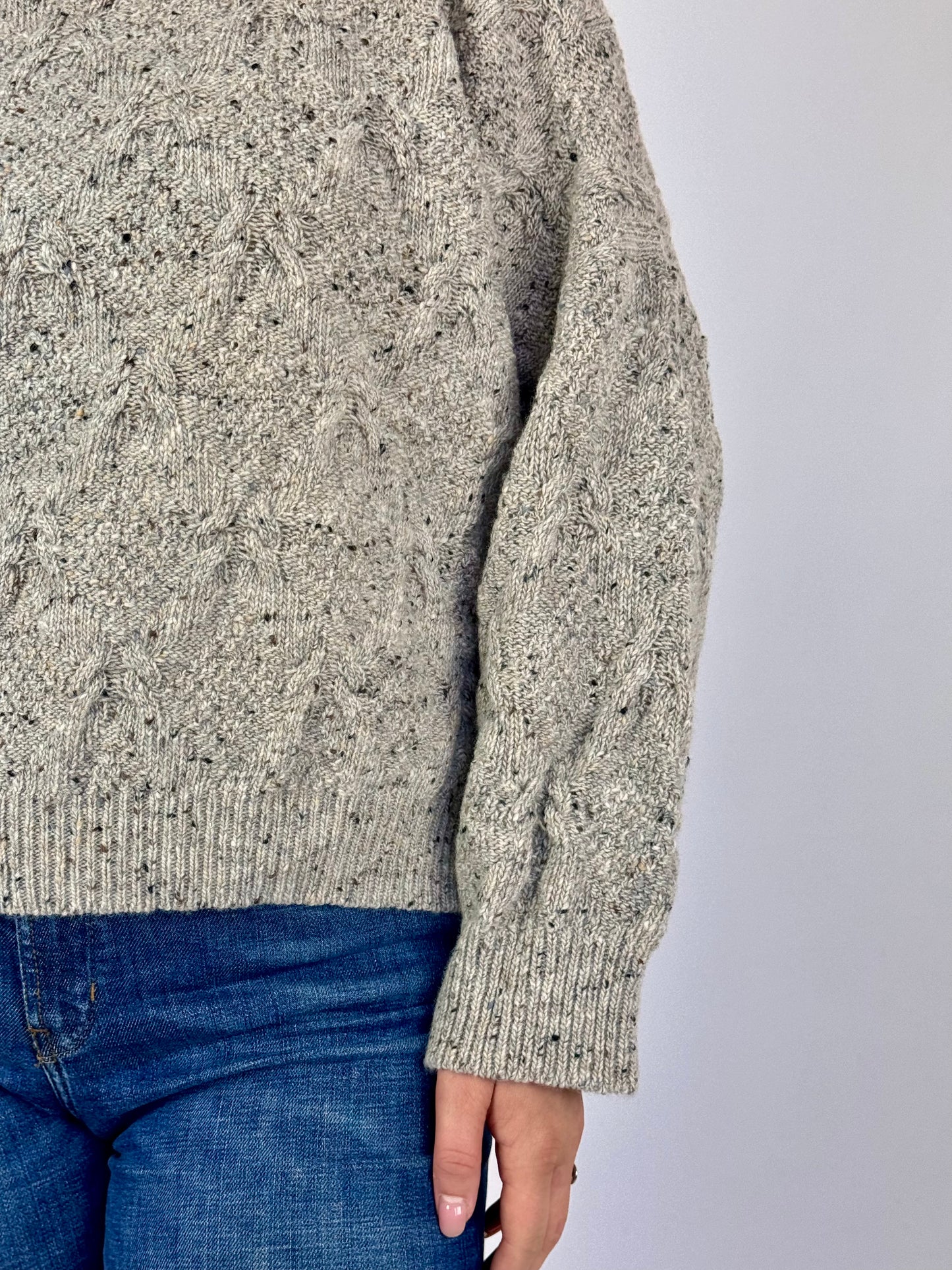 Oubas Donegal Cable Jumper Stone