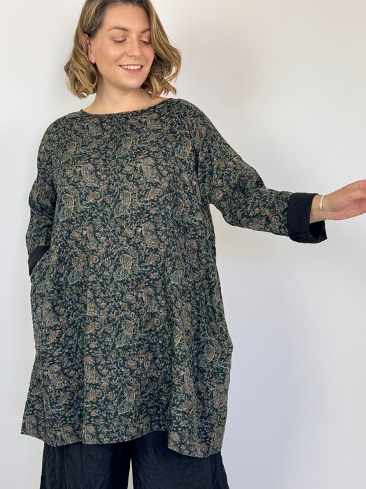 Maison de Soil 573 Paisley Tunic Black