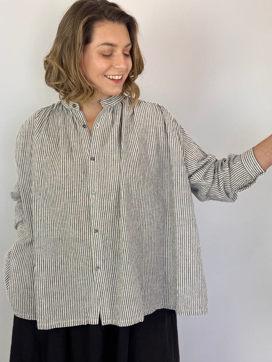Ichi Antiquities 304 Shirt White Stripe