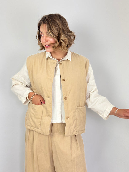 Elsa Esturgie Ocre Gilet Sand
