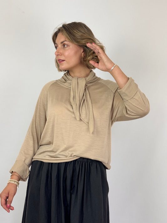 Elsa Esturgie Ombelle Blouse Beige