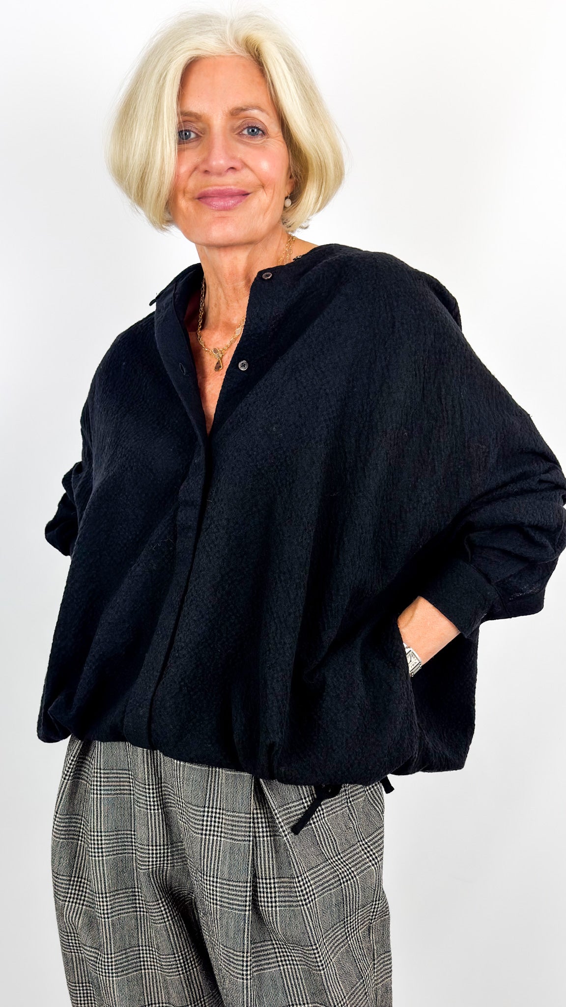 Kagure 107 Shirt Cardigan Black