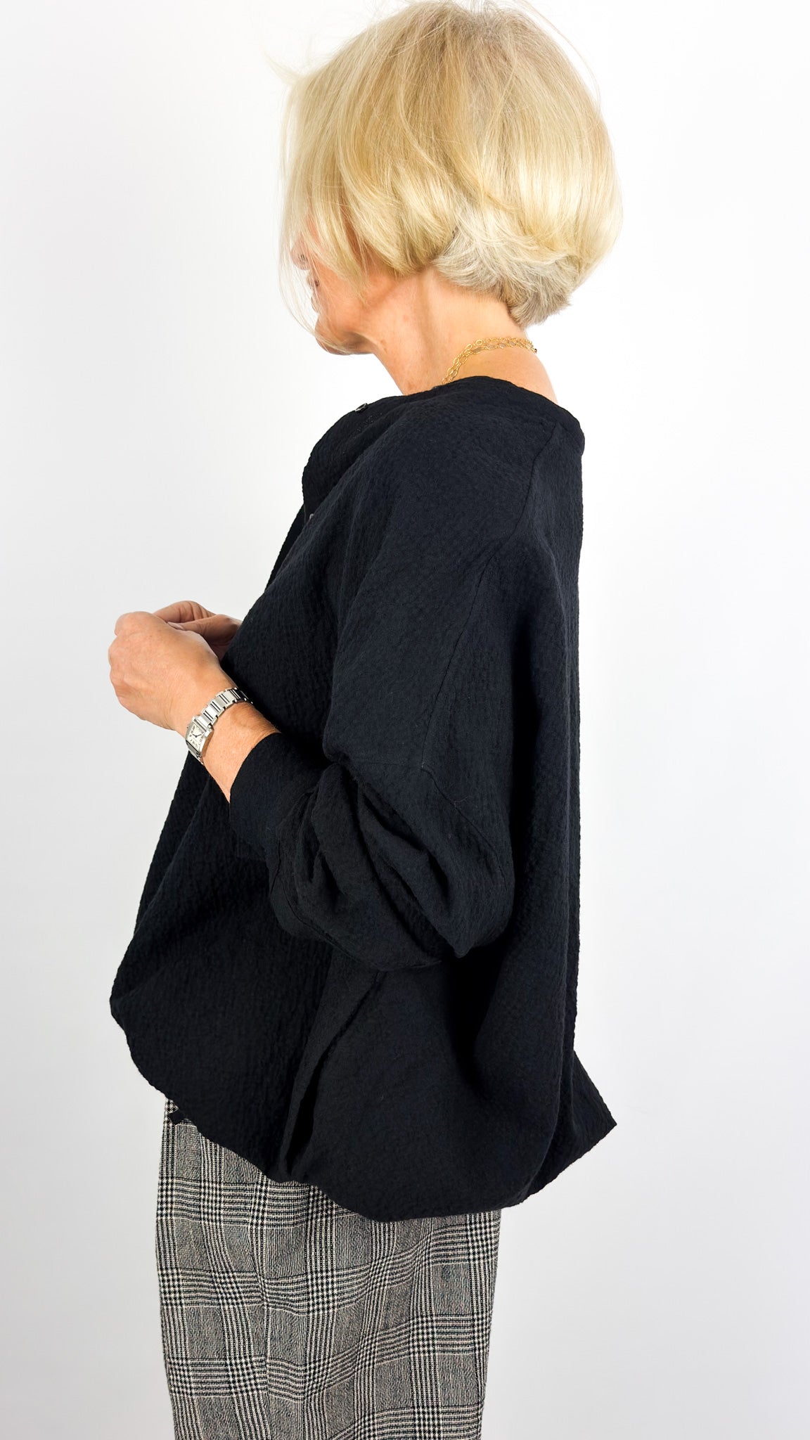 Kagure 107 Shirt Cardigan Black