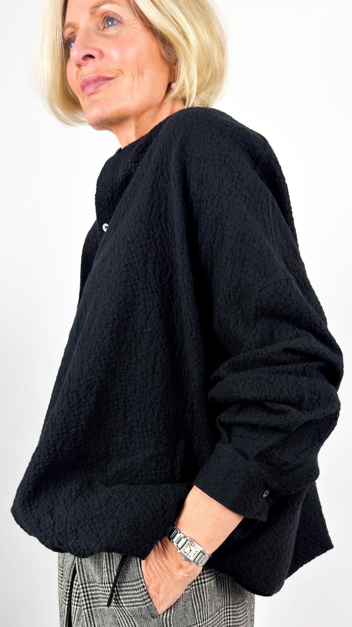 Kagure 107 Shirt Cardigan Black