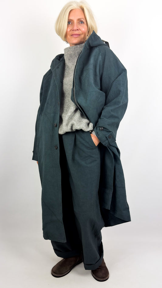Kagure 102 Coat Petrol Blue