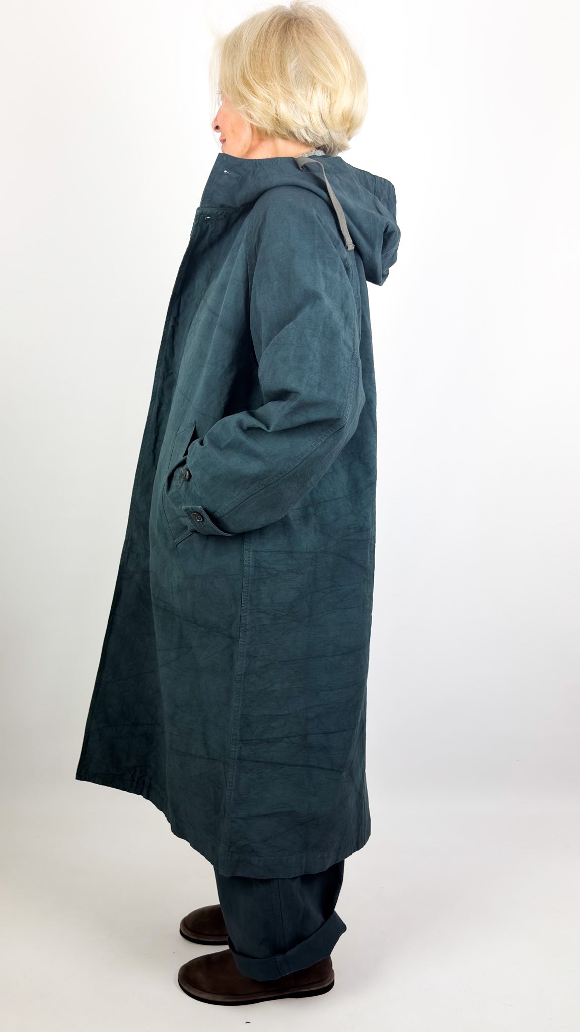 Kagure 102 Coat Petrol Blue