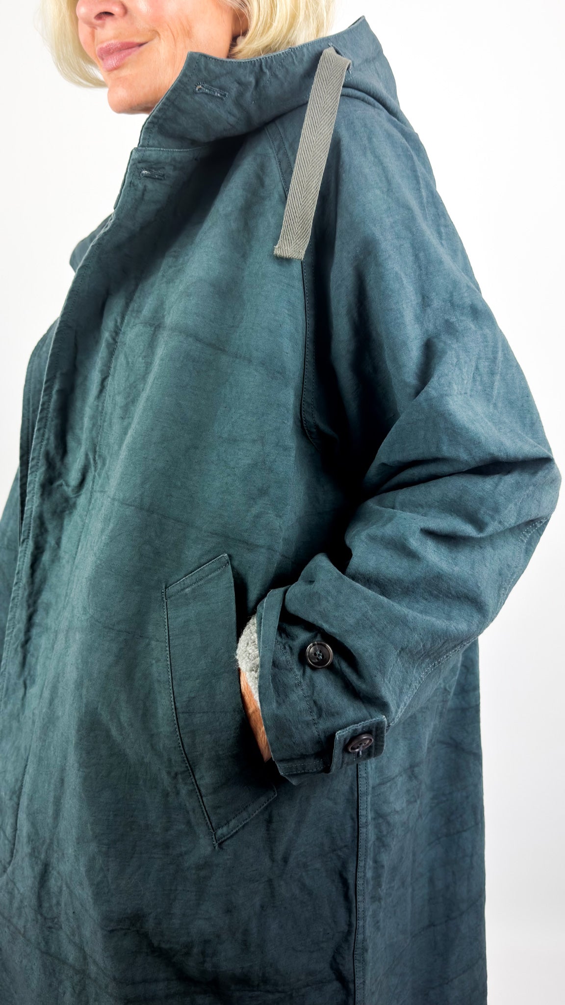 Kagure 102 Coat Petrol Blue