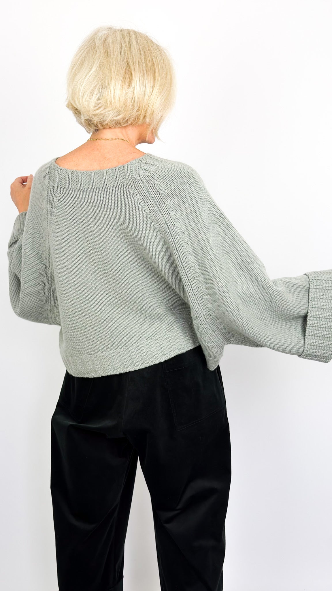 Dom Goor Oversize Cropped Jumper Light Sage