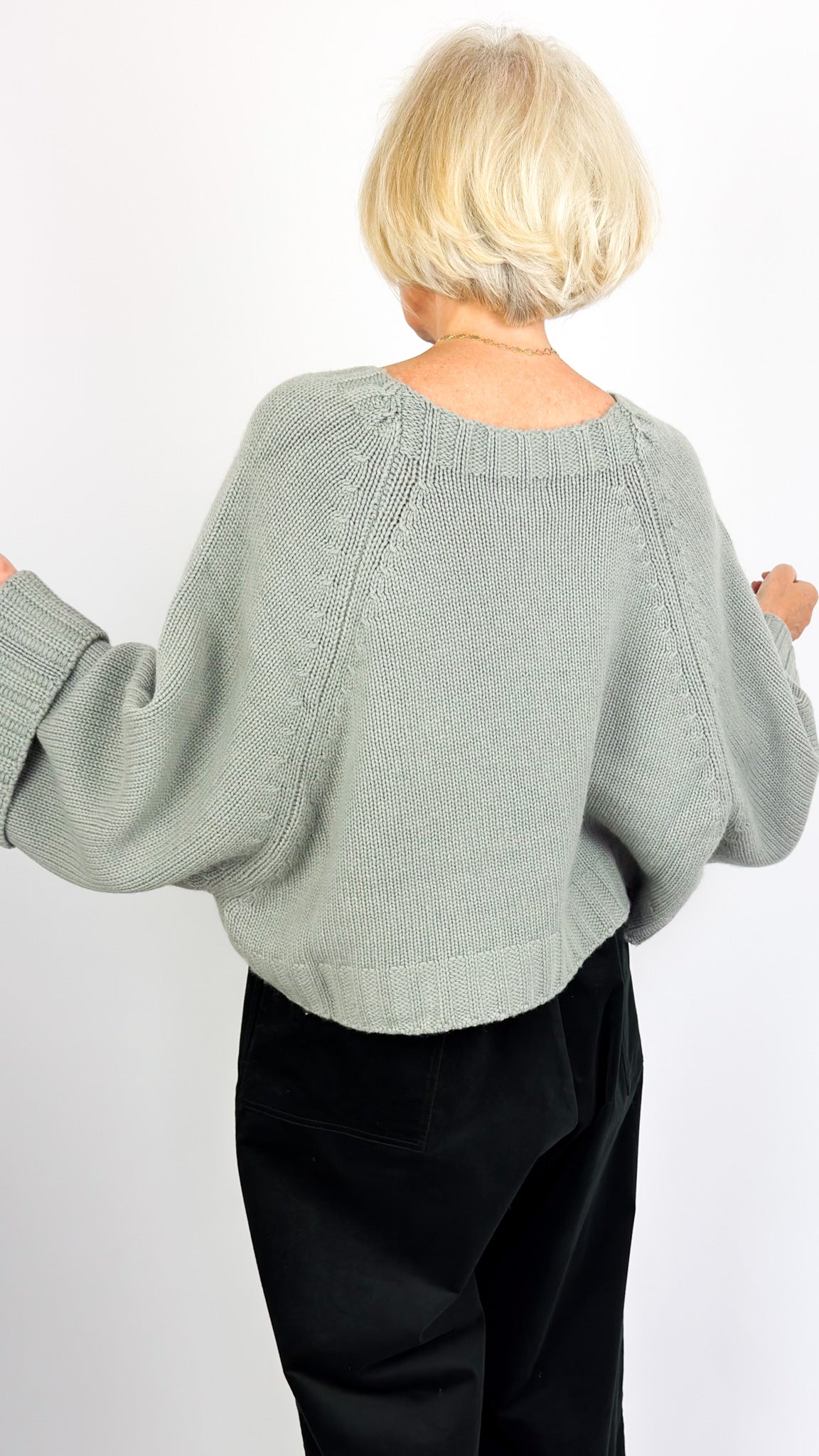 Dom Goor Oversize Cropped Jumper Light Sage