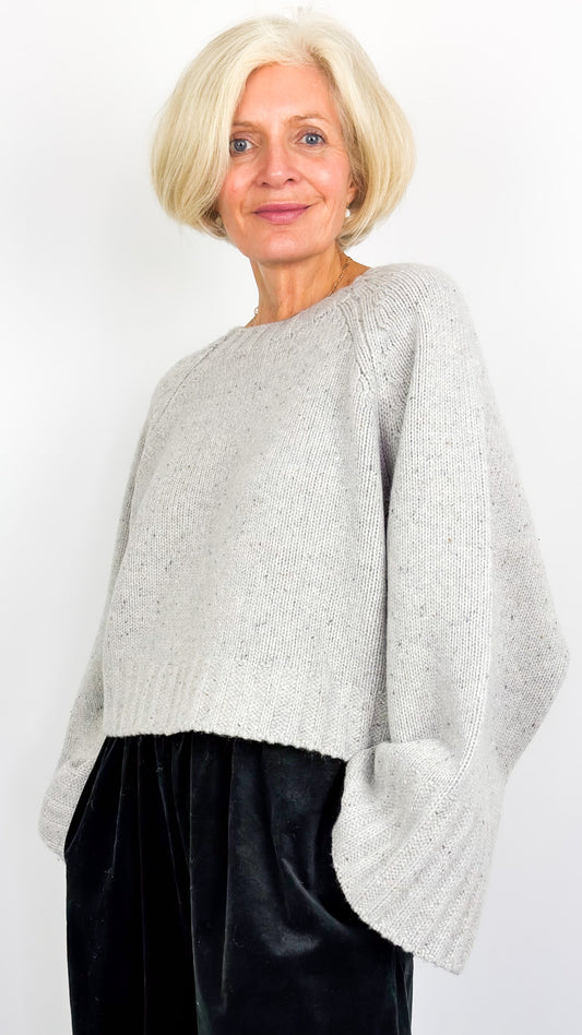 Dom Goor Oversize Cropped Jumper Oyster Marl