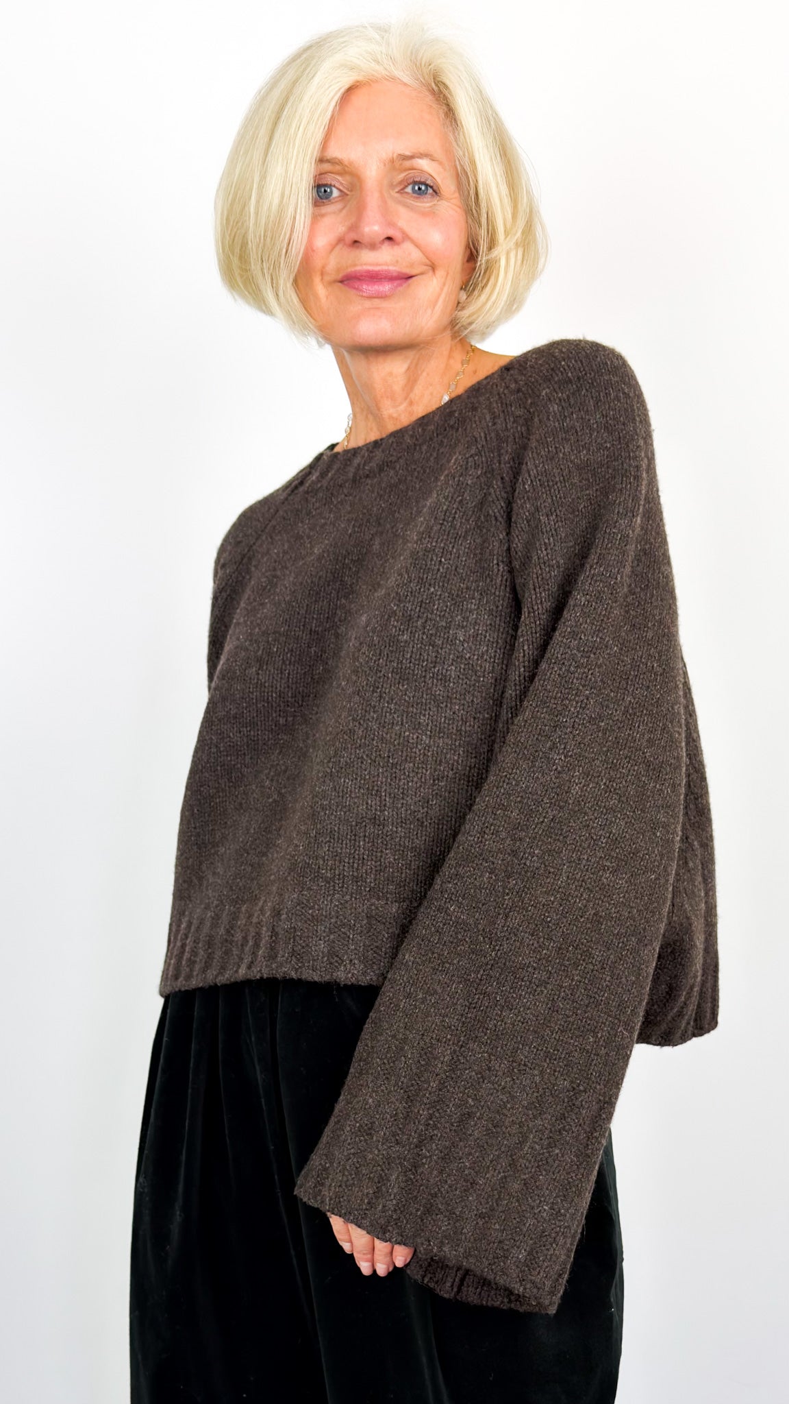 Dom Goor Oversize Cropped Jumper Coffee