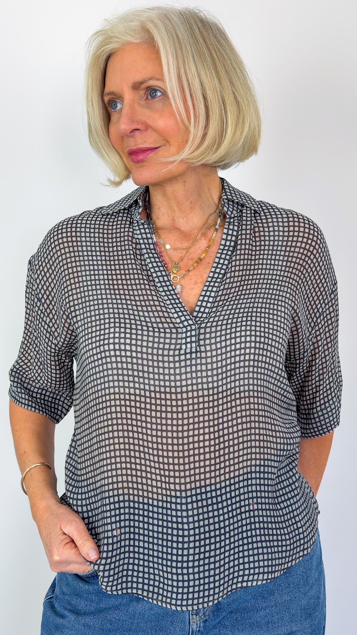 Diega Tifana Blouse Marine/Prune