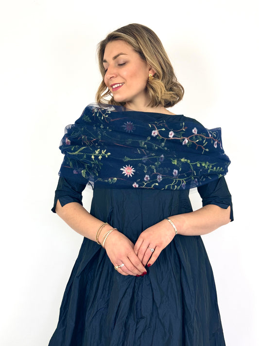 Officinae Tulle Shawl Navy