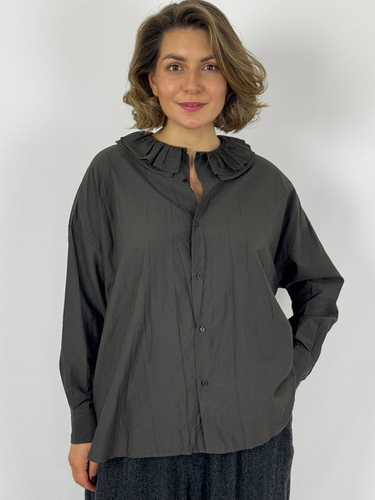 TouJours Baggy Shirt Charcoal Brown