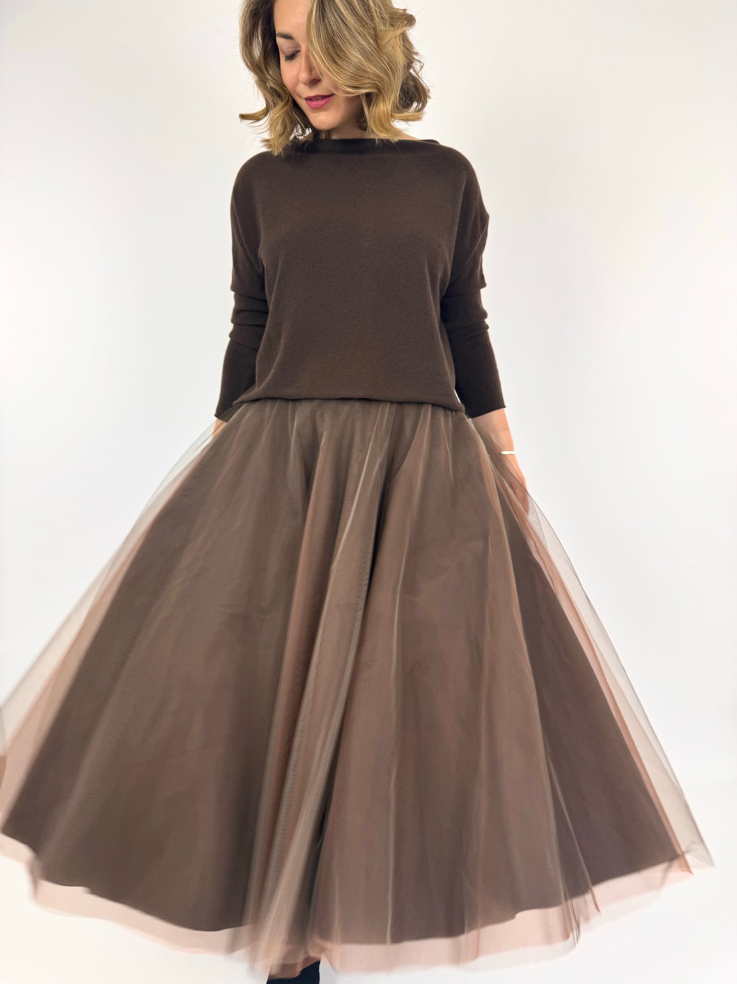 Officinae Tulle Skirt Brown