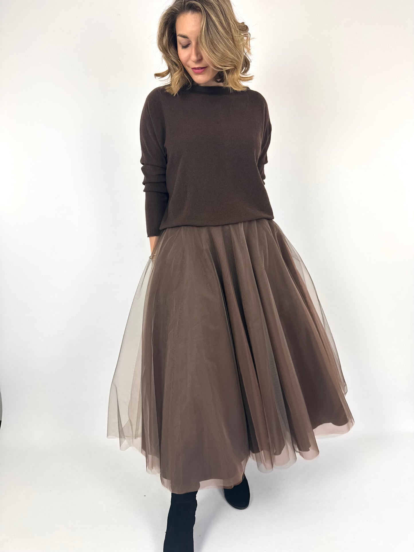 Officinae Tulle Skirt Brown