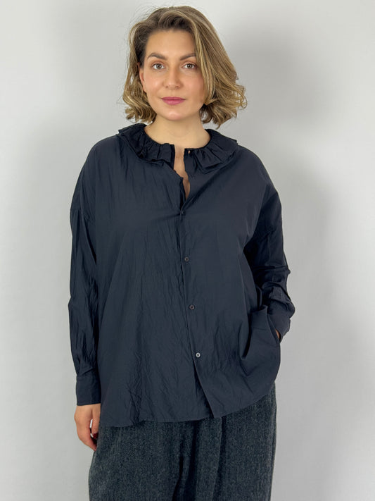 TouJours Baggy Shirt Black Navy