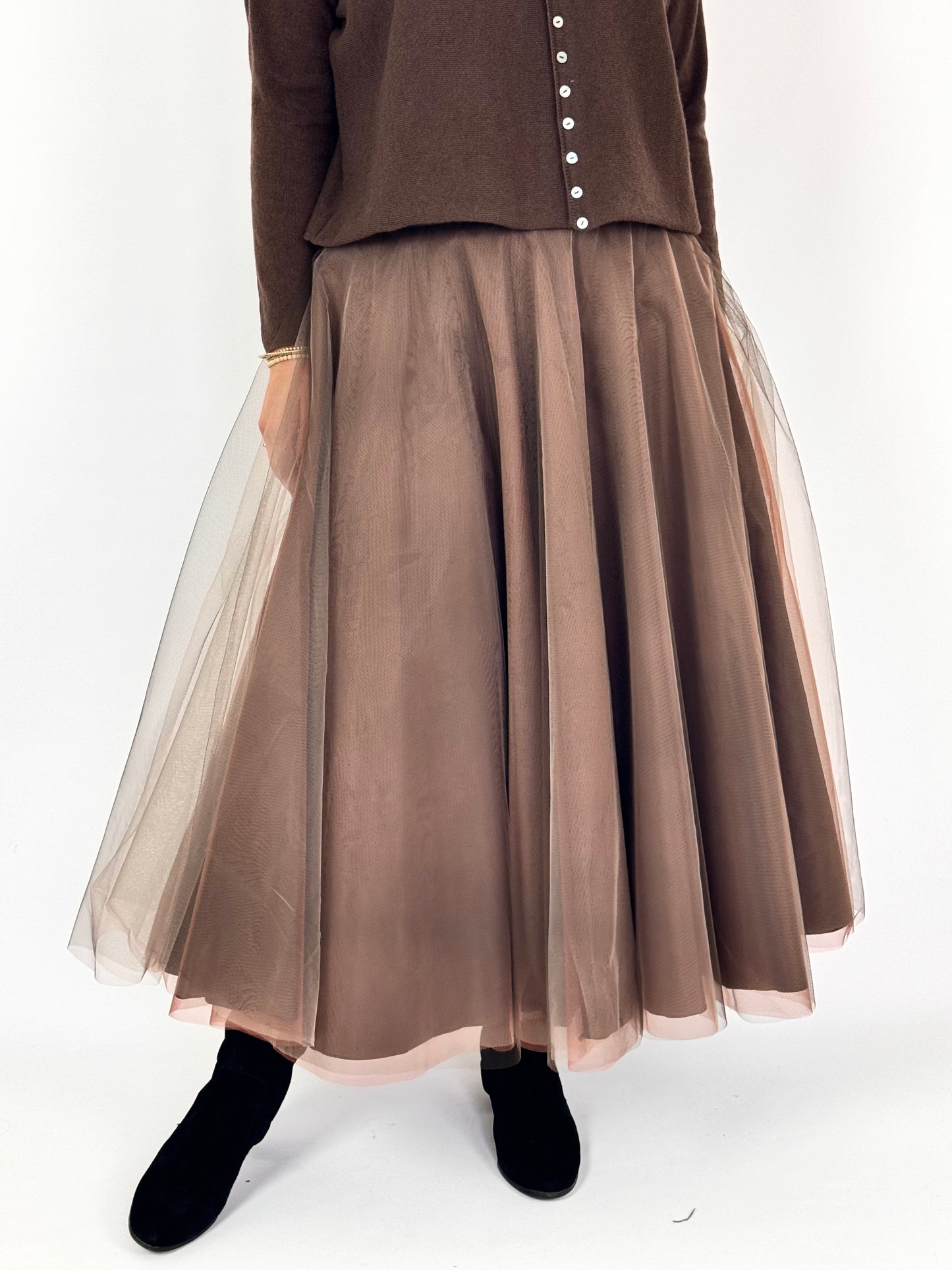 Officinae Tulle Skirt Brown