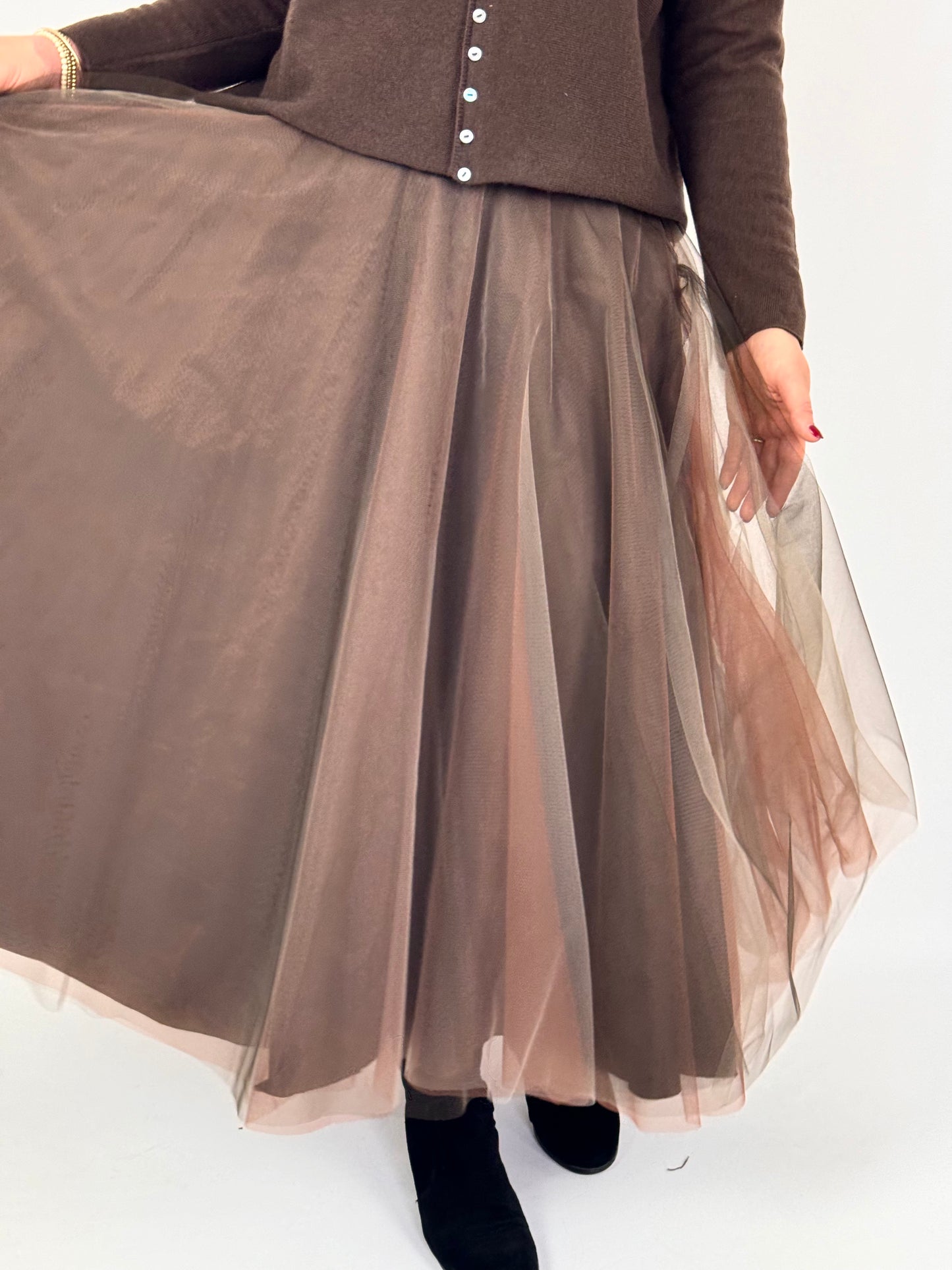 Officinae Tulle Skirt Brown