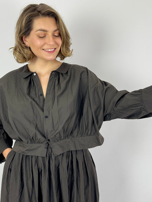 TouJours Bolero Blouse Charcoal Brown