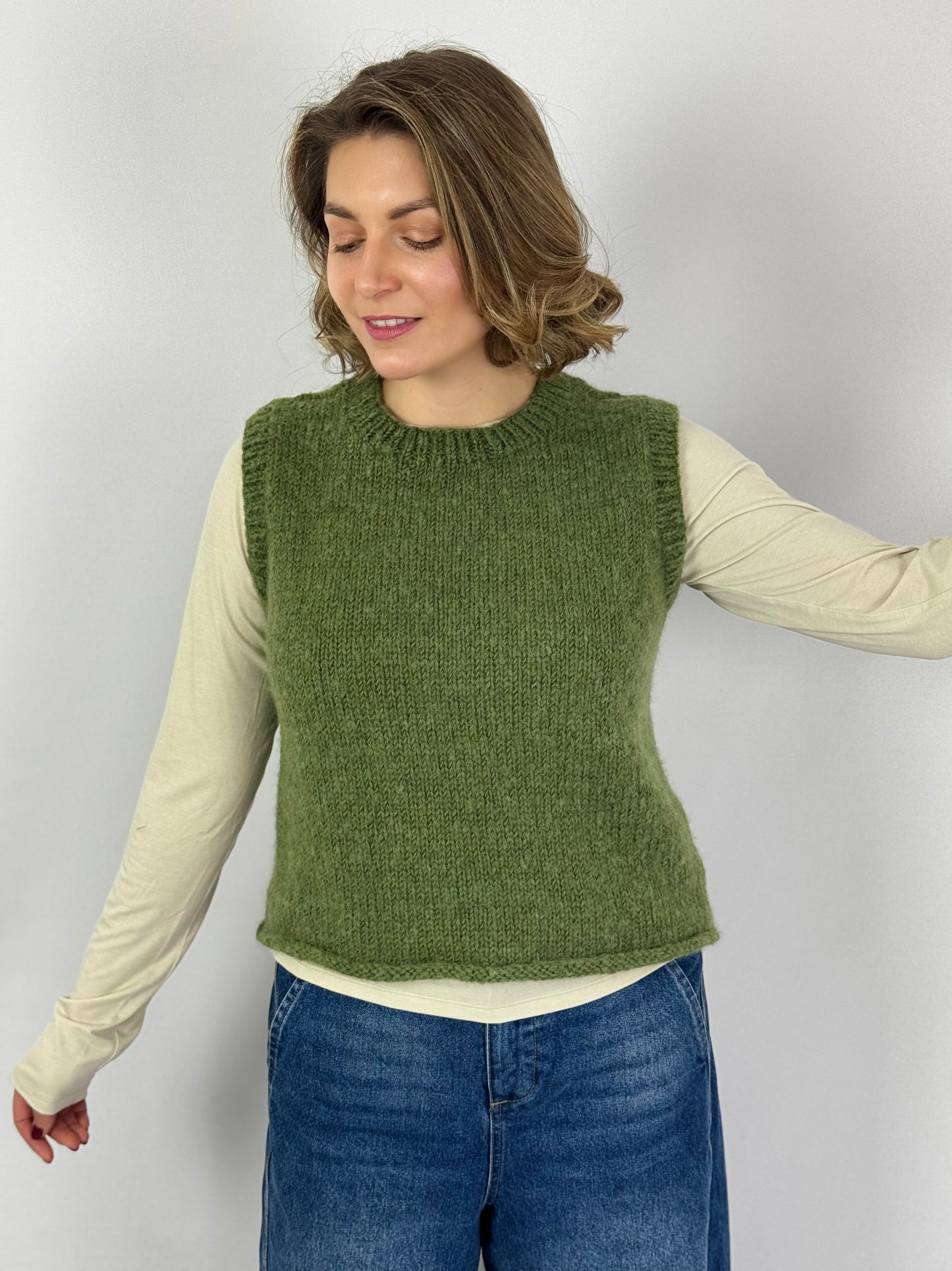 Bibico Heather Knitted Vest Green
