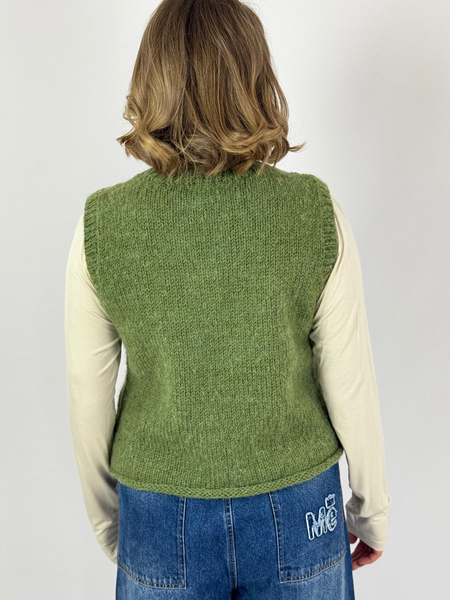 Bibico Heather Knitted Vest Green