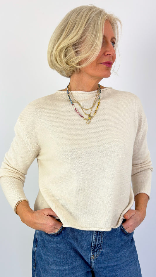 Cordelia James Pea Mix Jumper Ivory