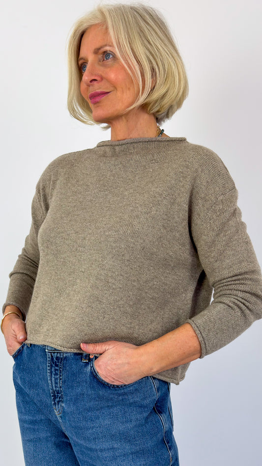 Cordelia James Pea Mix Jumper Stone