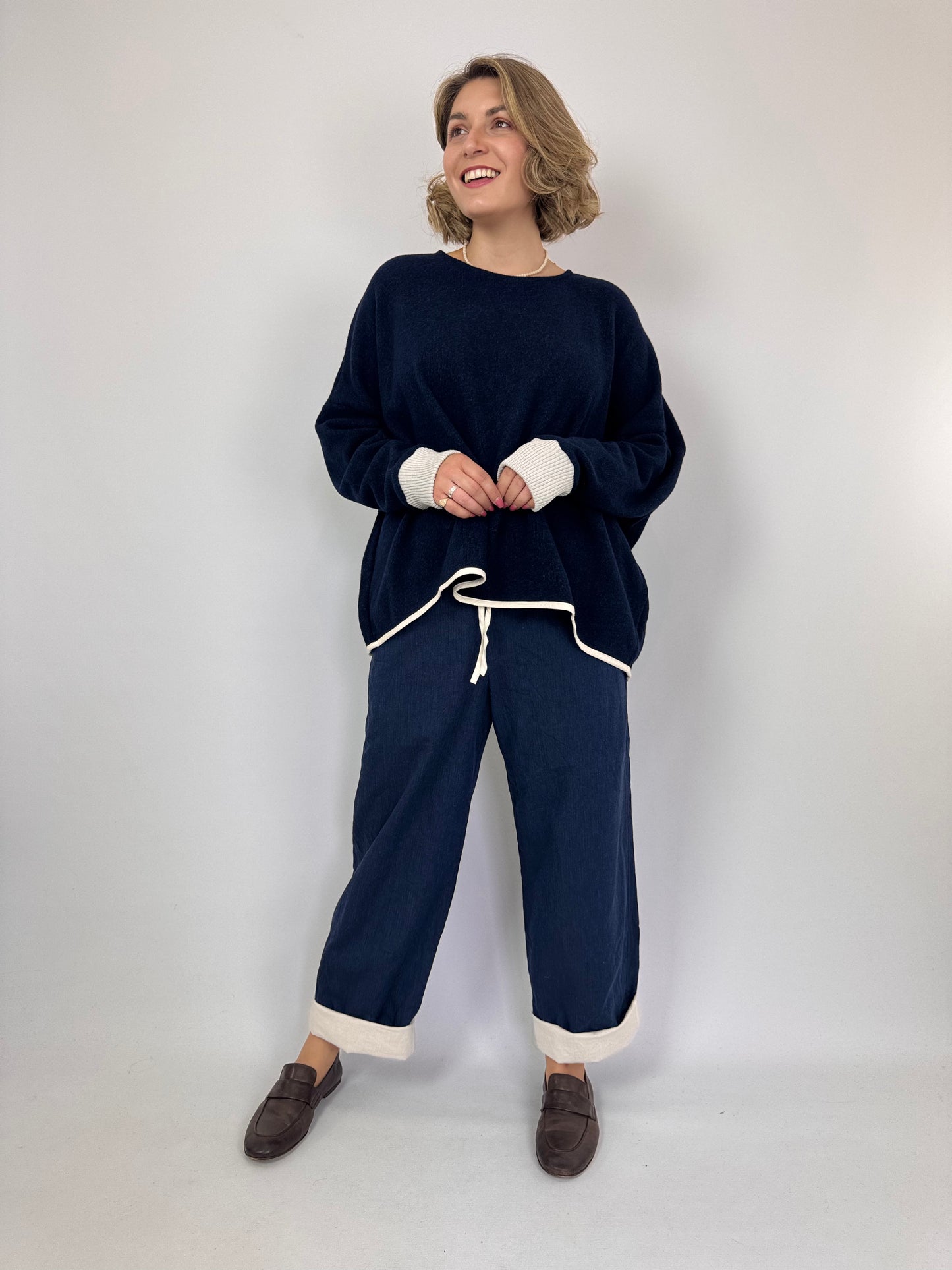 Barbara Lang NIE V Jumper Navy