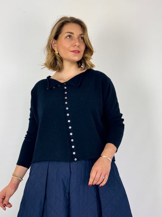 Officinae Canberra Cardigan Navy