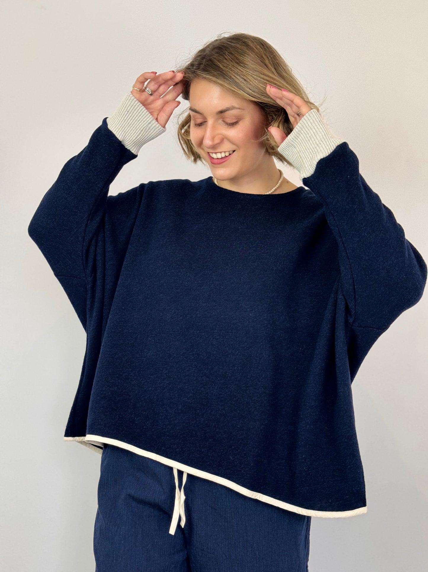 Barbara Lang NIE V Jumper Navy