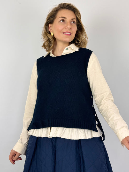 Officinae Canberra Sleeveless Jumper Navy