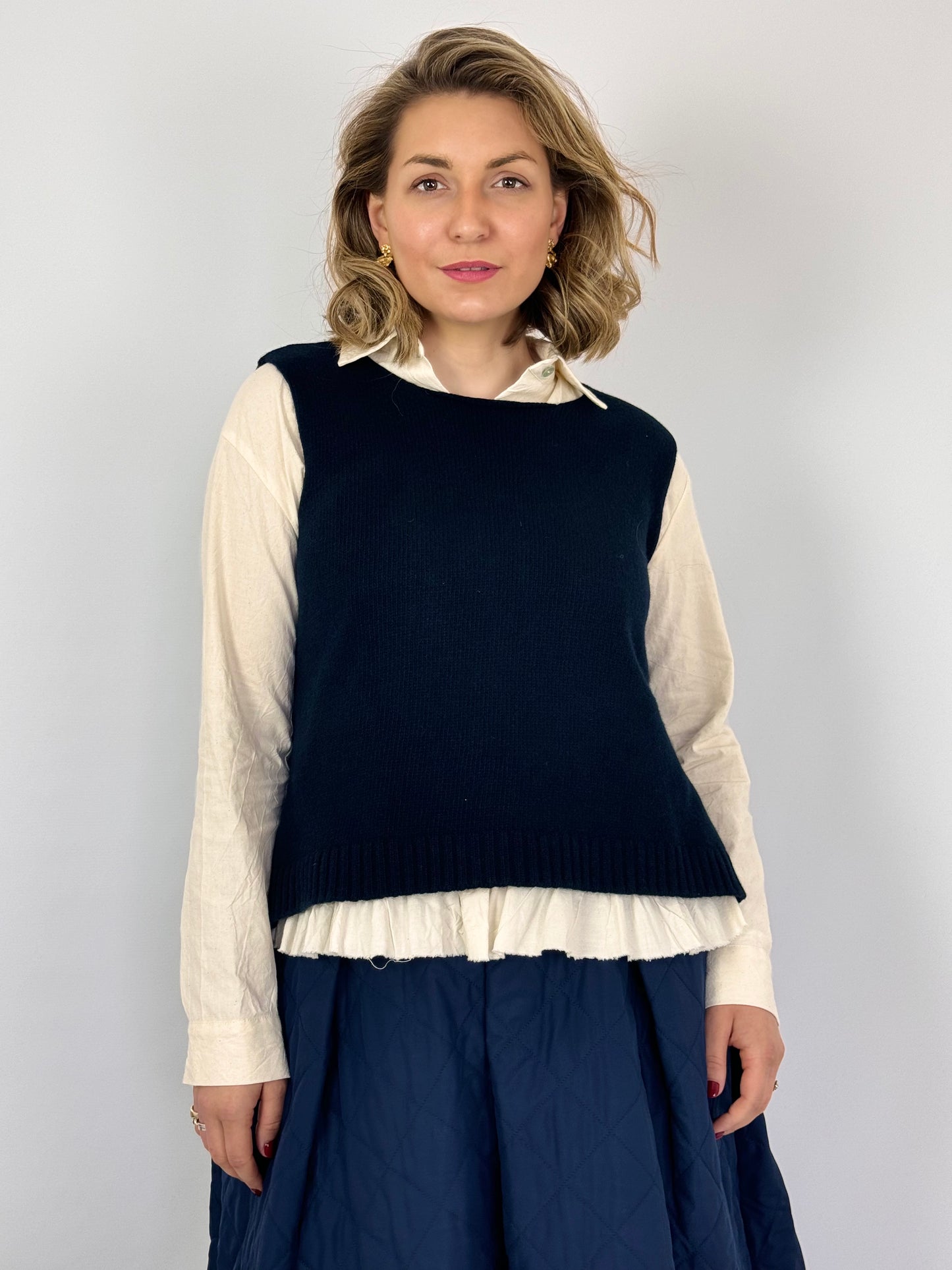 Officinae Canberra Sleeveless Jumper Navy