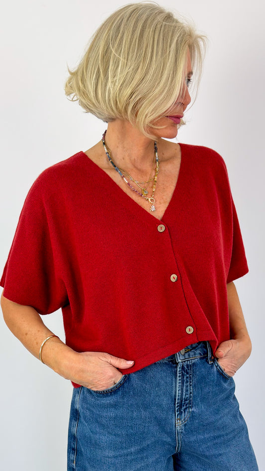 Cordelia James Nano Mix Cardigan Rust