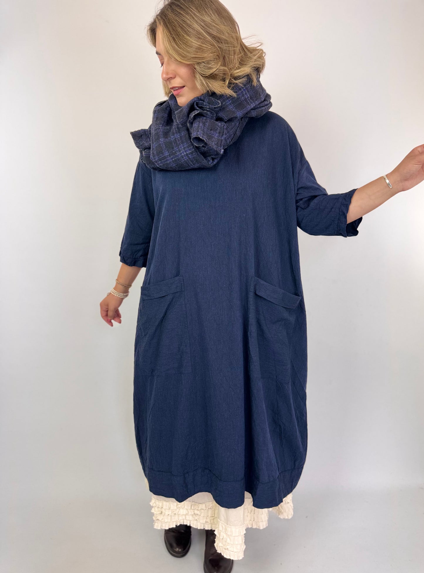 Barbara Lang ORO XII Dress Navy