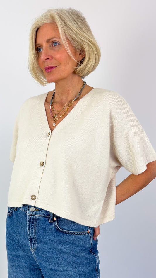 Cordelia James Nano Mix Cardigan Ivory