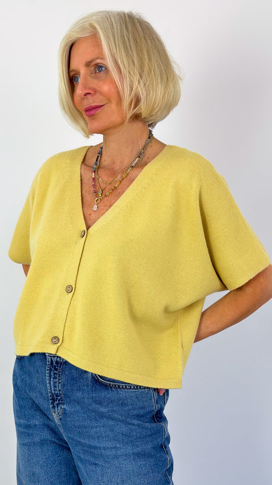 Cordelia James Nano Mix Cardigan Turmeric