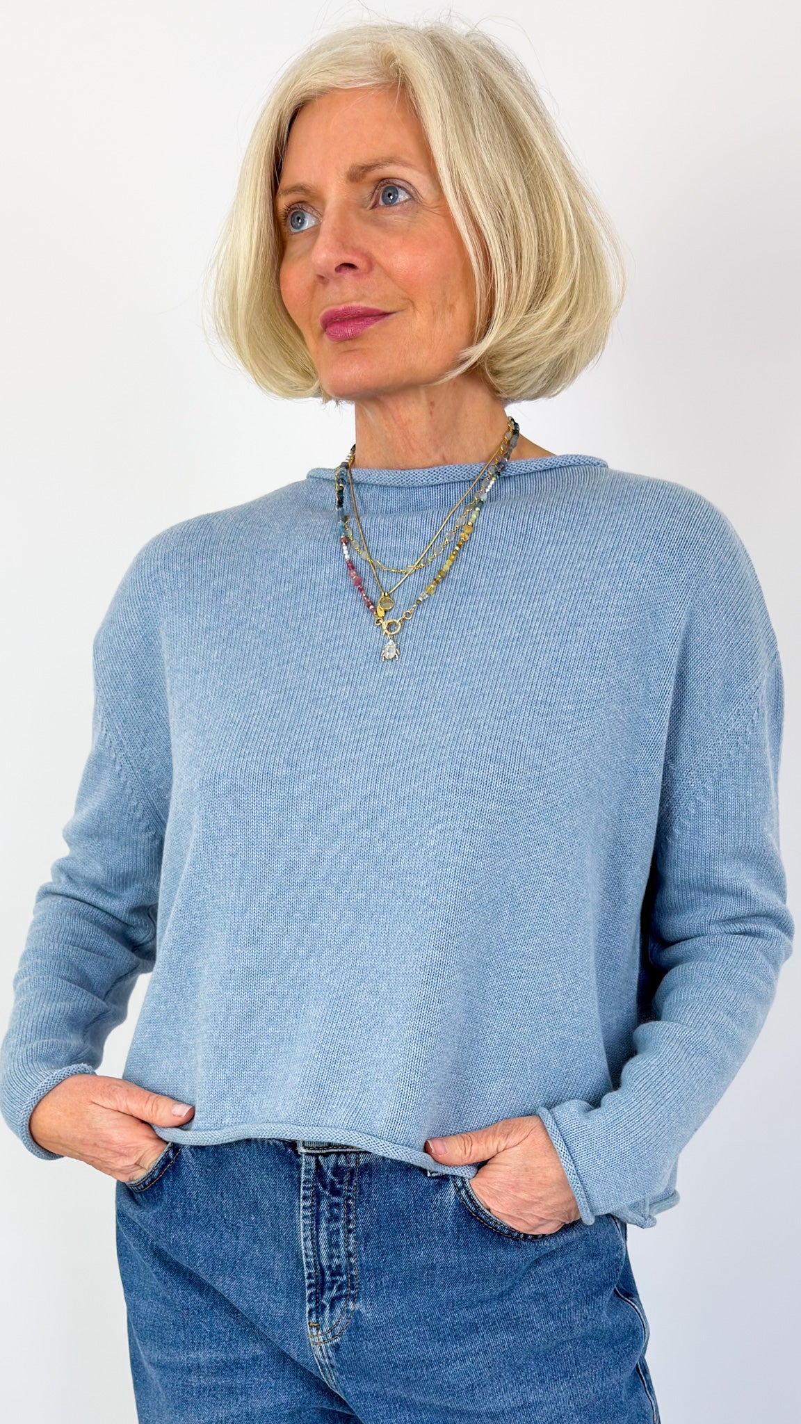 Cordelia James Pea Cotton Jumper Denim