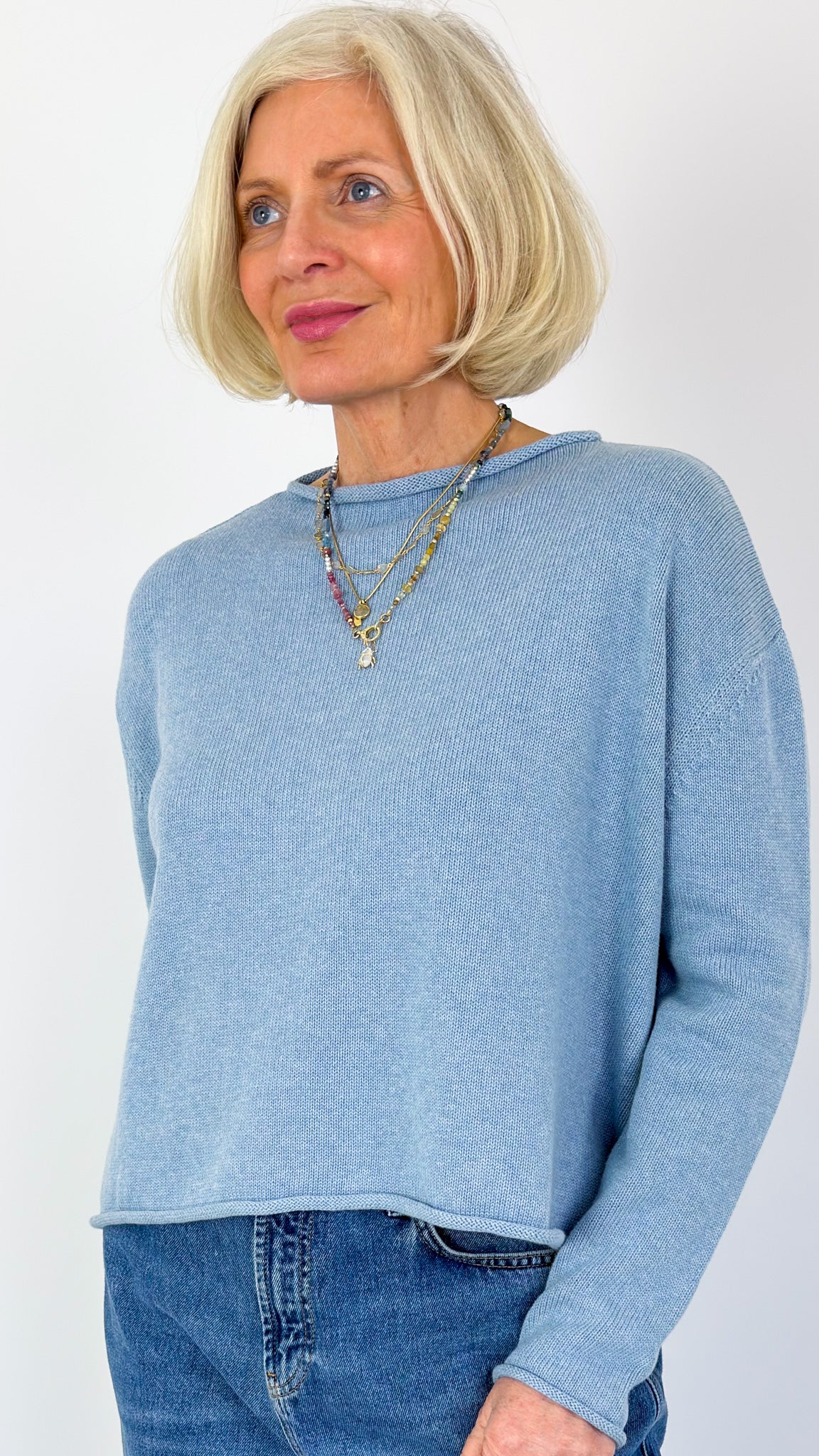 Cordelia James Pea Cotton Jumper Denim