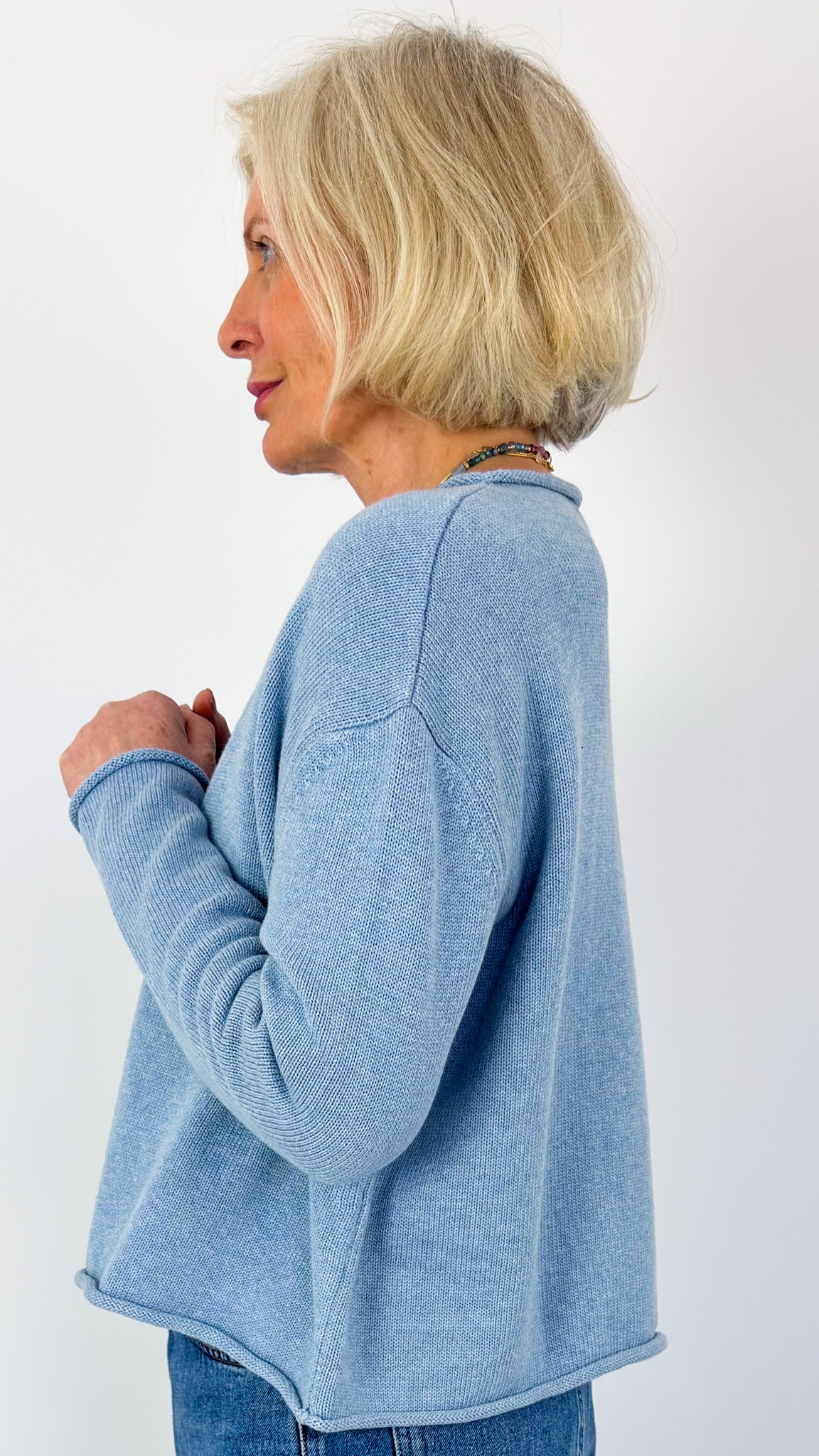 Cordelia James Pea Cotton Jumper Denim