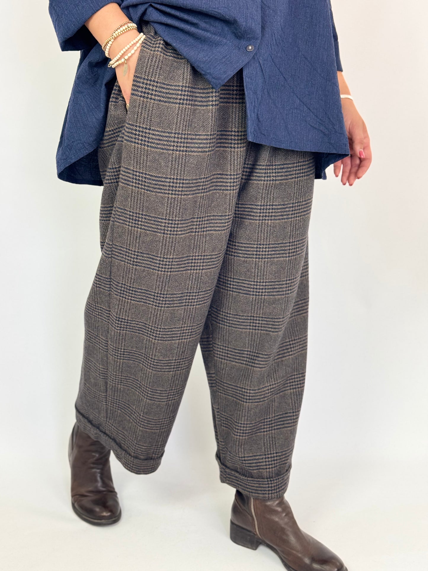 Barbara Lang NAM XX Trousers Brown Tartan