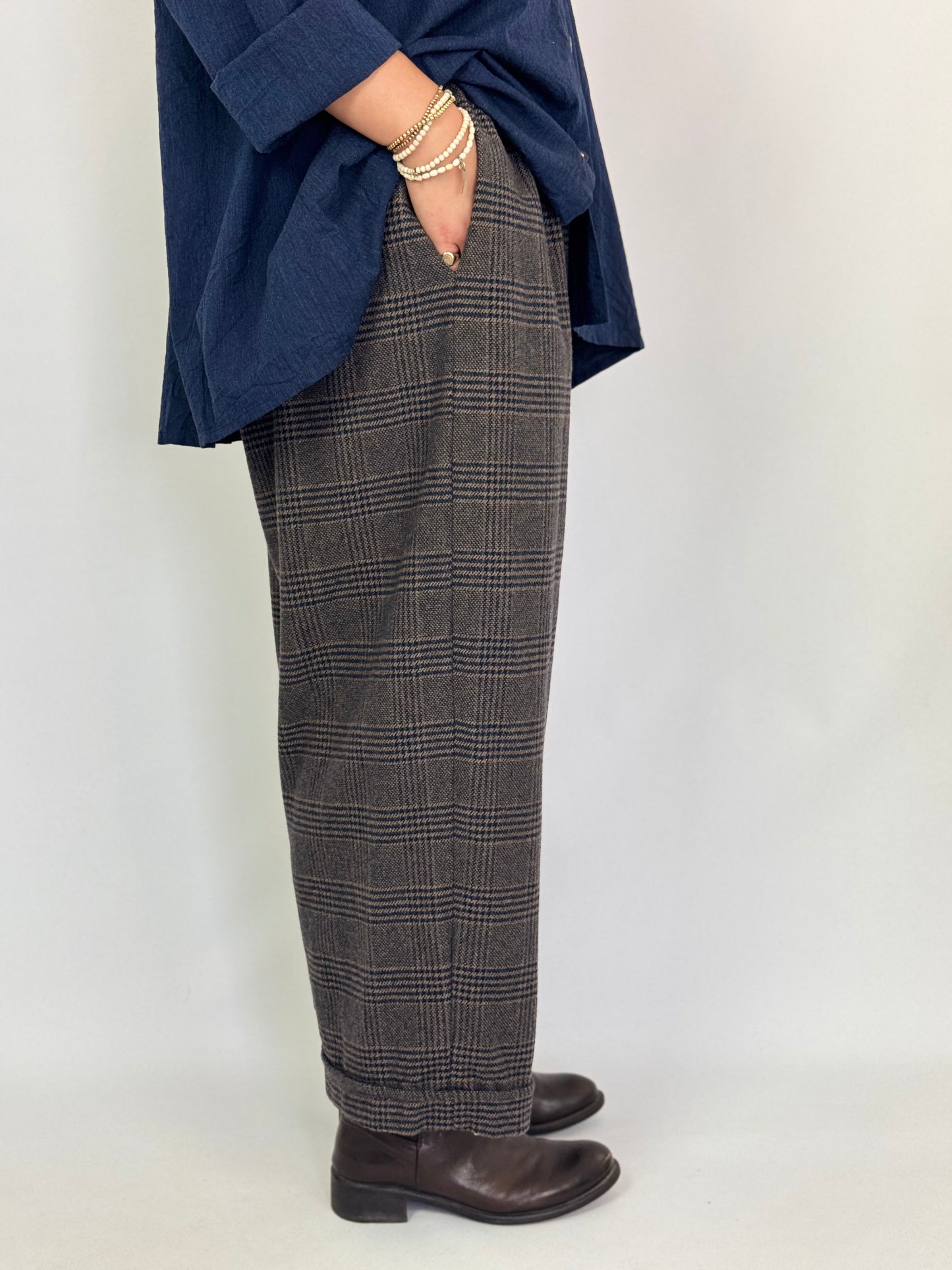 Barbara Lang NAM XX Trousers Brown Tartan