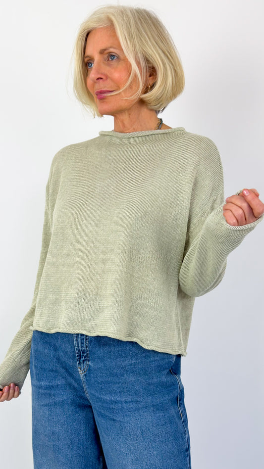 Cordelia James Pea Linen Jumper Pebble