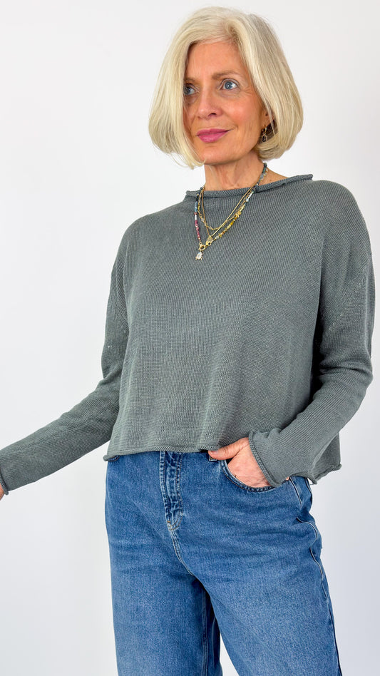 Cordelia James Pea Linen Jumper Smoke