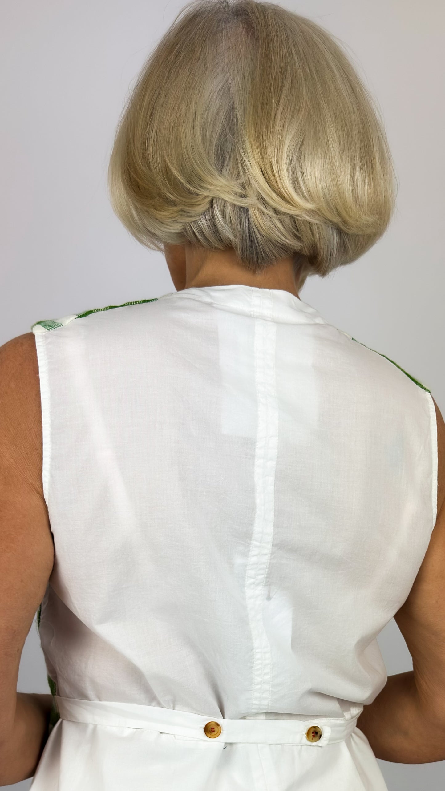 H+ Ginette Waistcoat Green Check