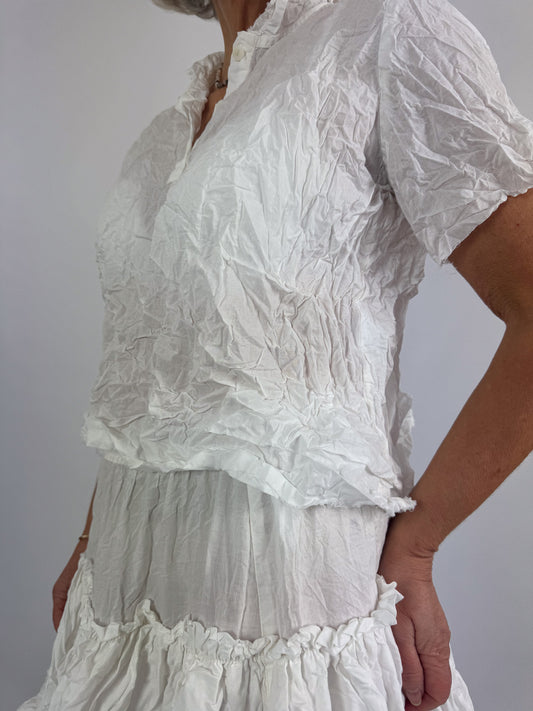 Privatsachen Applikleid Blouse Schnee