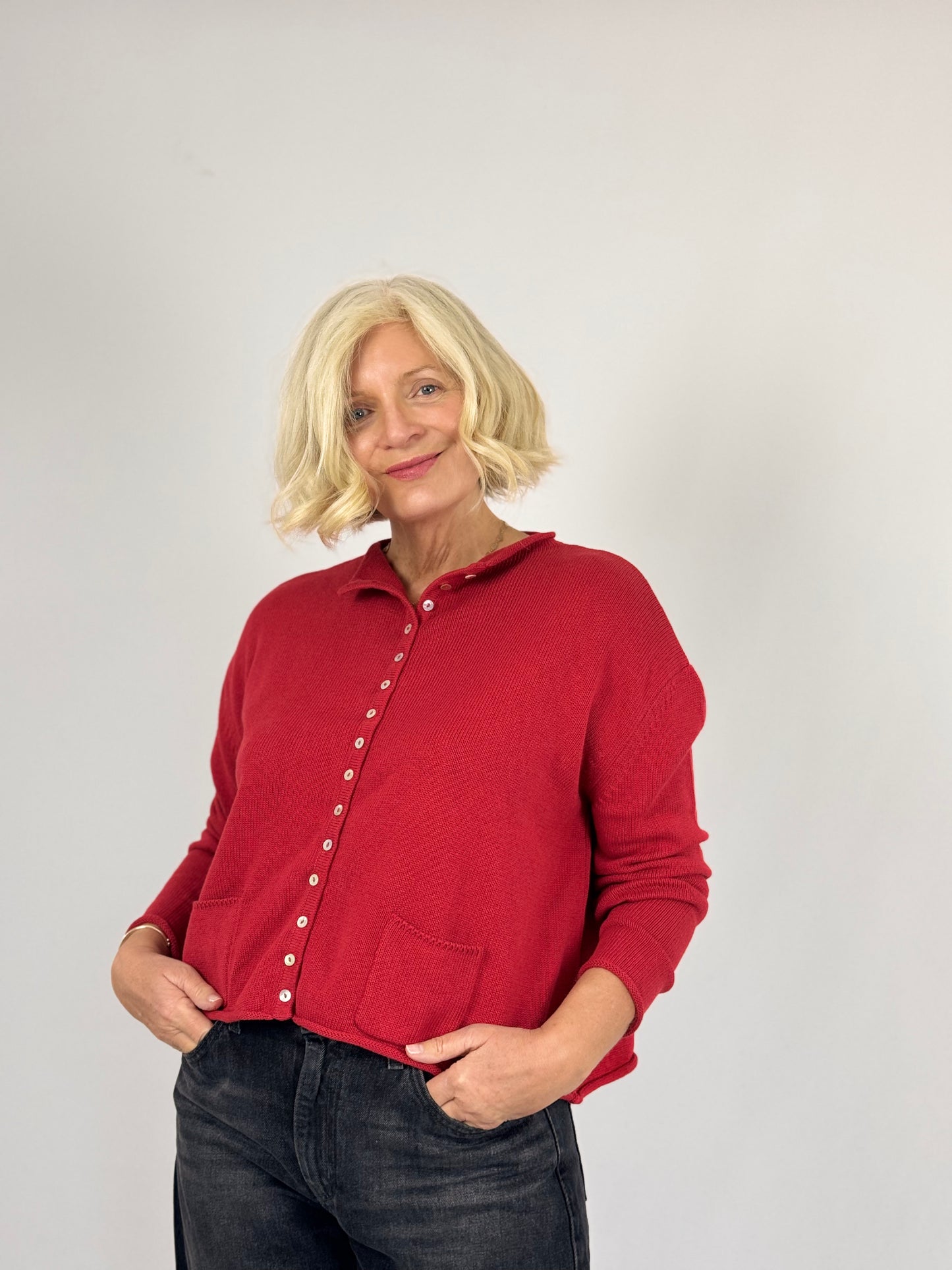 Cordelia James Gani Cardigan Persian Red