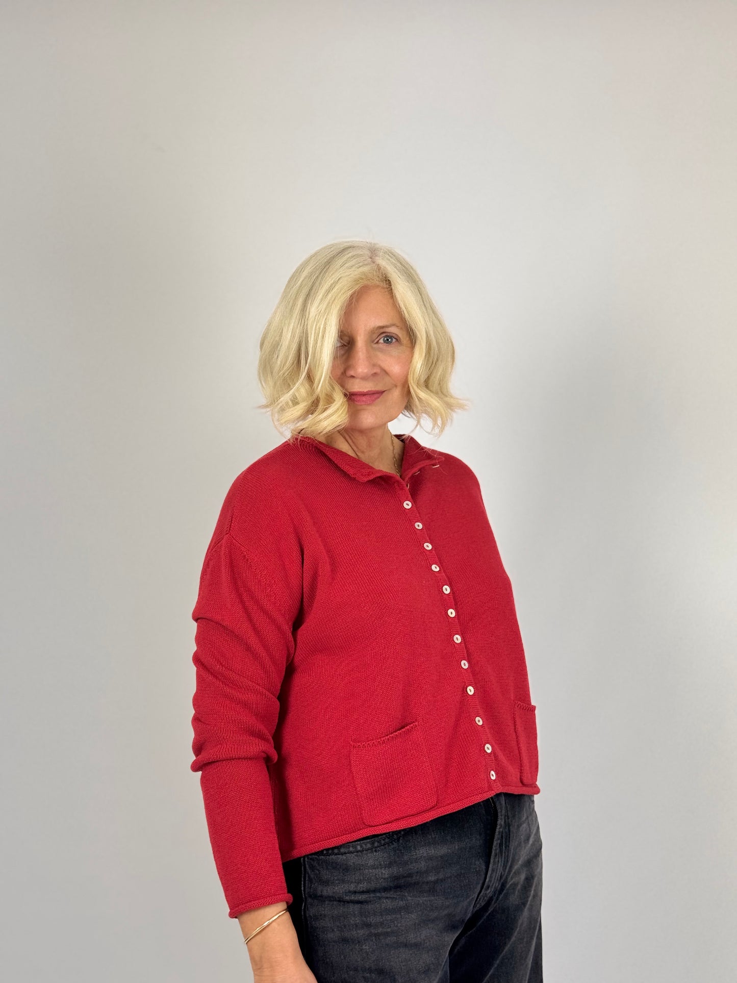 Cordelia James Gani Cardigan Persian Red
