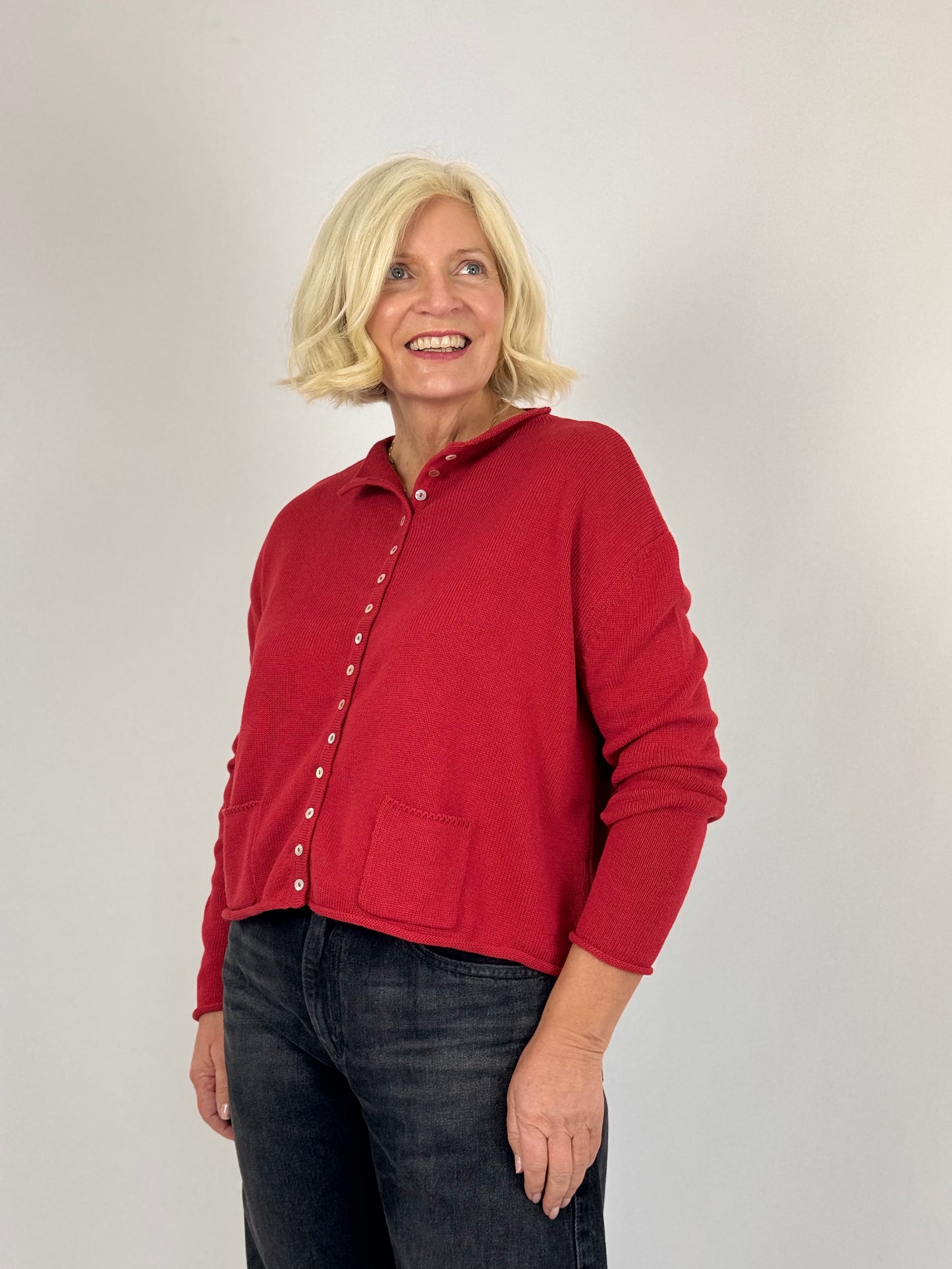 Cordelia James Gani Cardigan Persian Red