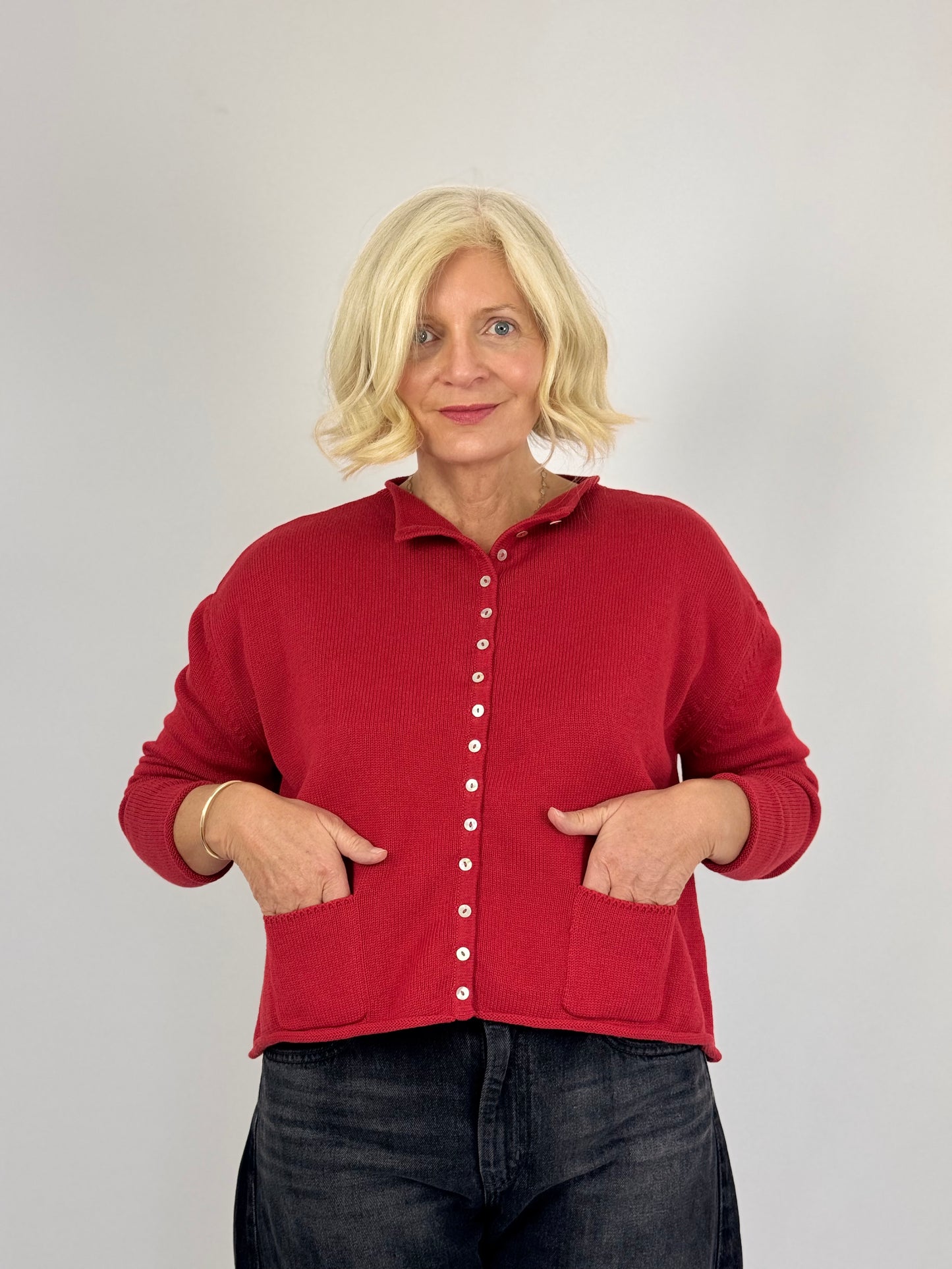 Cordelia James Gani Cardigan Persian Red